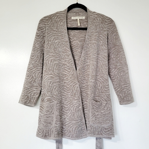 Rebecca Moses Sweaters - Rebecca Moses Kimono Style Animal Print Metallic Cardigan Size M